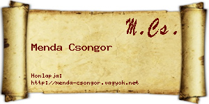 Menda Csongor névjegykártya